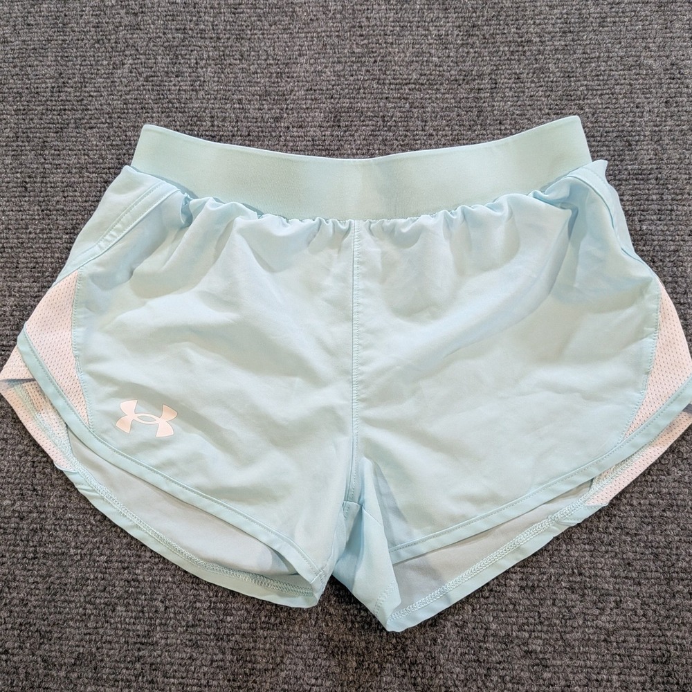 Under Armour Fly-By Running Shorts Kids Youth Medium Light Blue - Picture 1 of 6